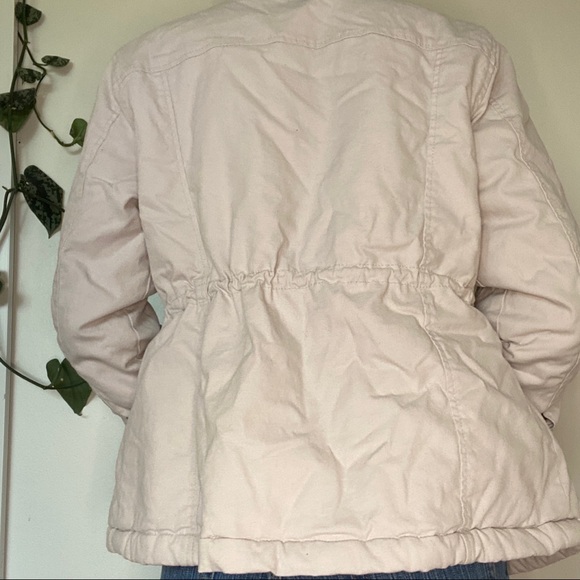Cream Old Navy Fur Lined Cinchable Coat Small - Picture 3 of 8